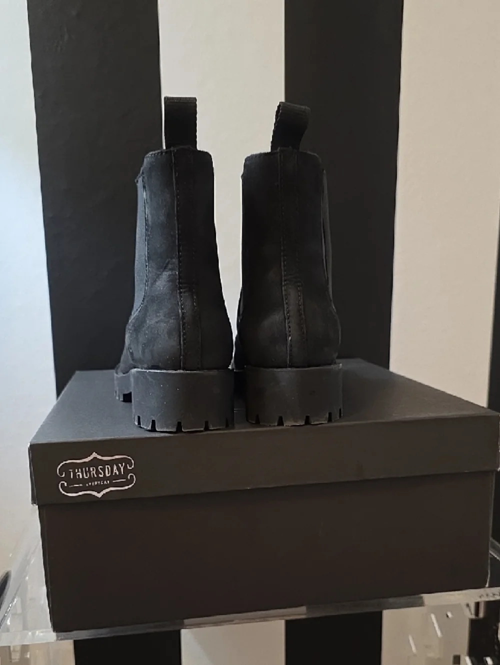Thursday Boot Company Black Suede Chelsea Lug Boots - Picture 4 of 5